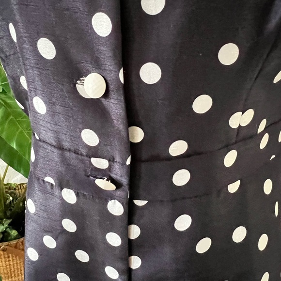 Danny & Nicole Blue and White Polka Dot Ruffle Sleeveless Top Size 12P - Picture 3 of 6